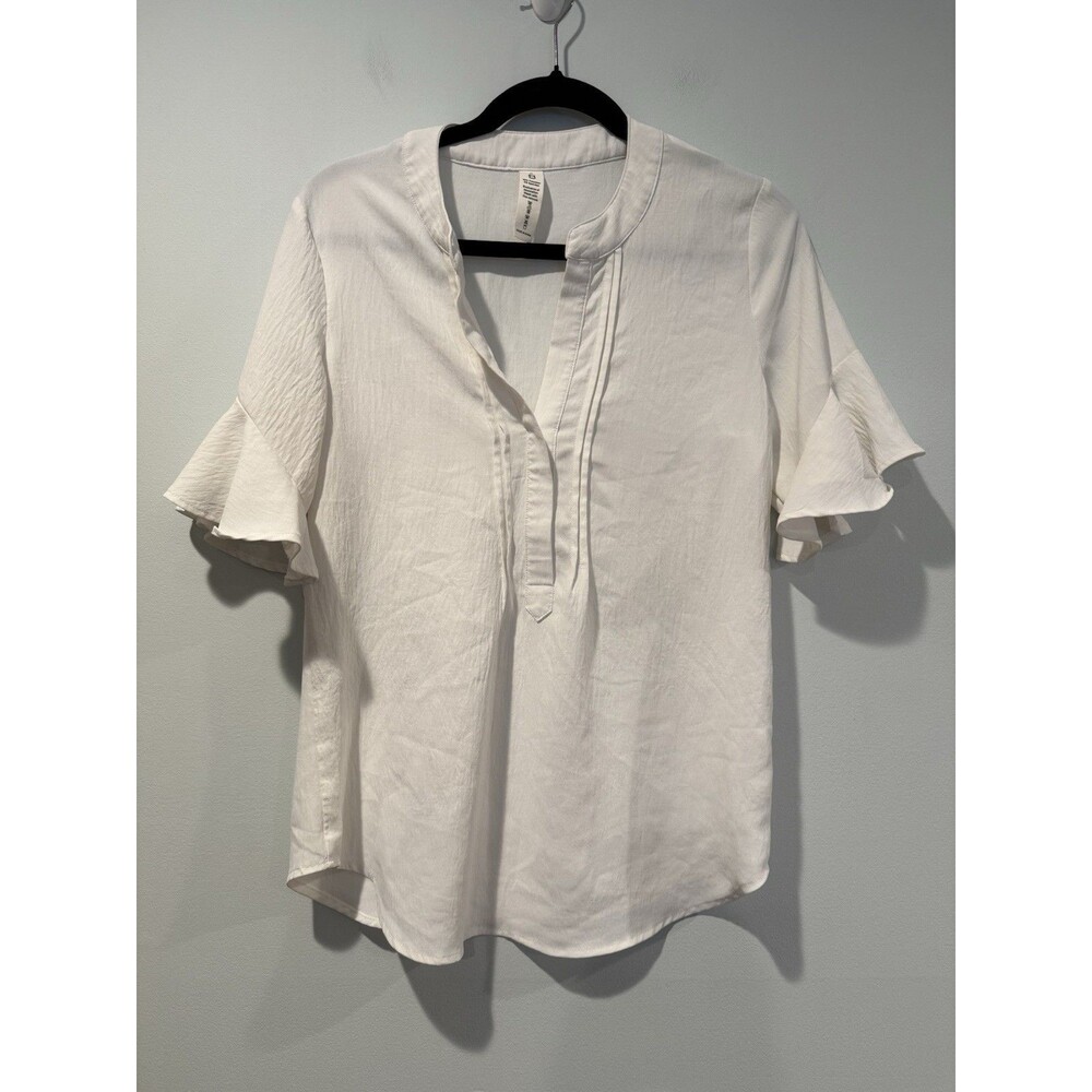 Regency Blouse Womens Small White Sheer Stretch Renaissance Coastal Vacation